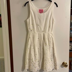 “Beautifully” white embroidered, cotton dress
